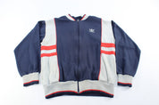 80'sAdidas Embroidered Logo Navy Blue, Red, Grey Zip Up Jacket - Jackets - Thrifted Threads