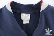 80'sAdidas Embroidered Logo Navy Blue, Red, Grey Zip Up Jacket - Jackets - Thrifted Threads