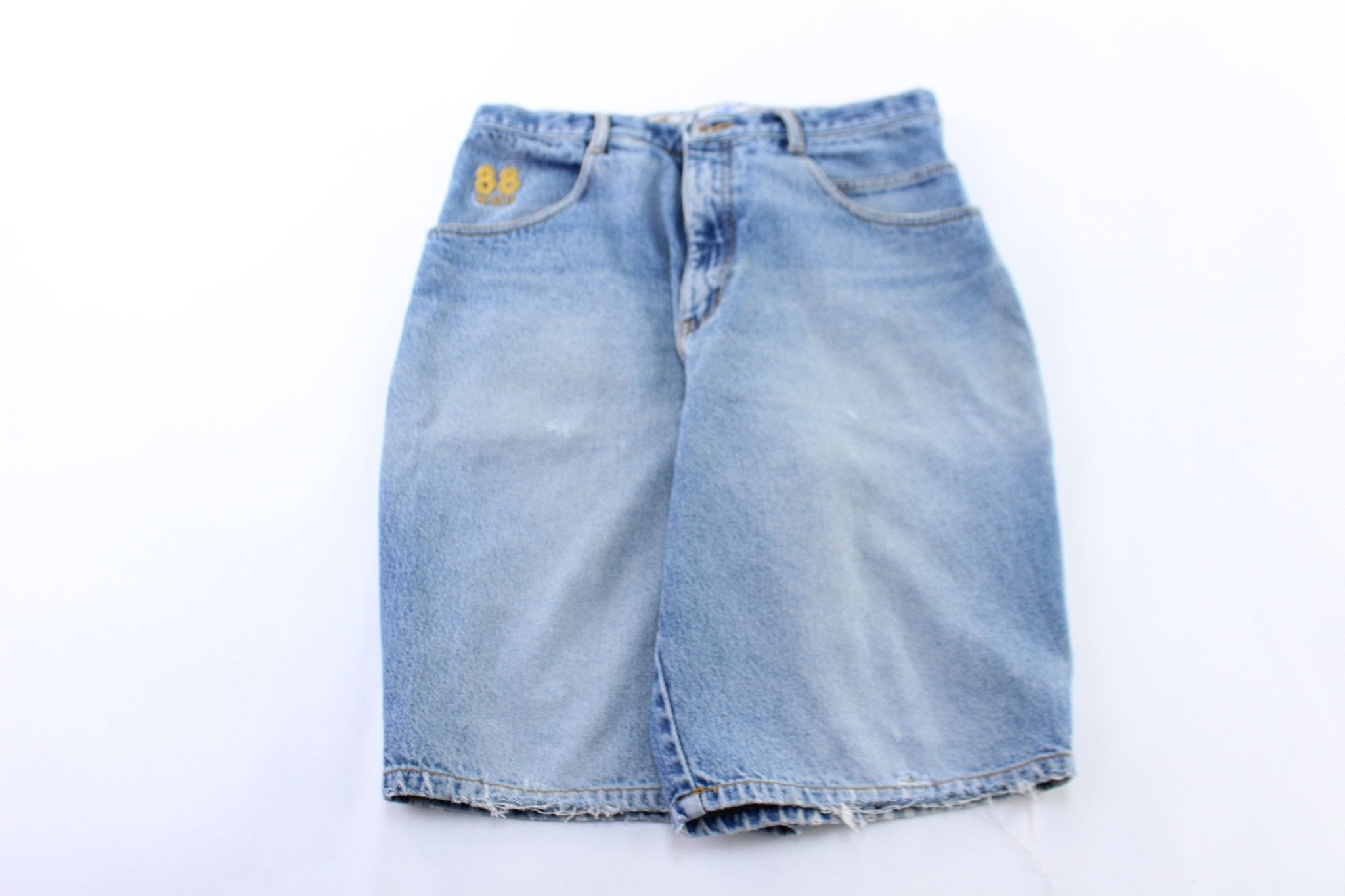 88 North Embroidered Denim Shorts - ThriftedThreads.com