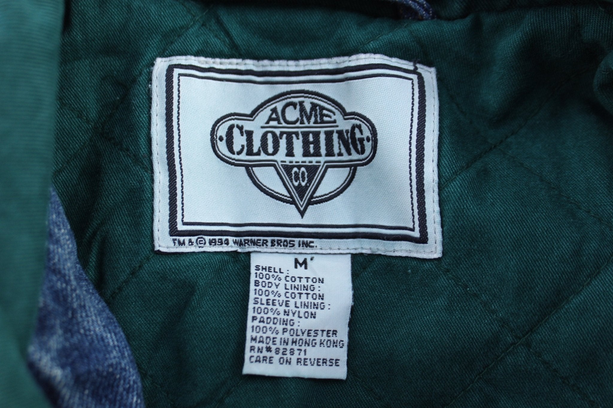 90's ACME Looney Tunes Varsity Denim Jacket - Jacket - Thrifted Threads