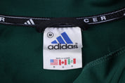 90's Adidas Embroidered Logo Black & Green Quarter Zip Pullover - Sweatshirt - Thrifted Threads