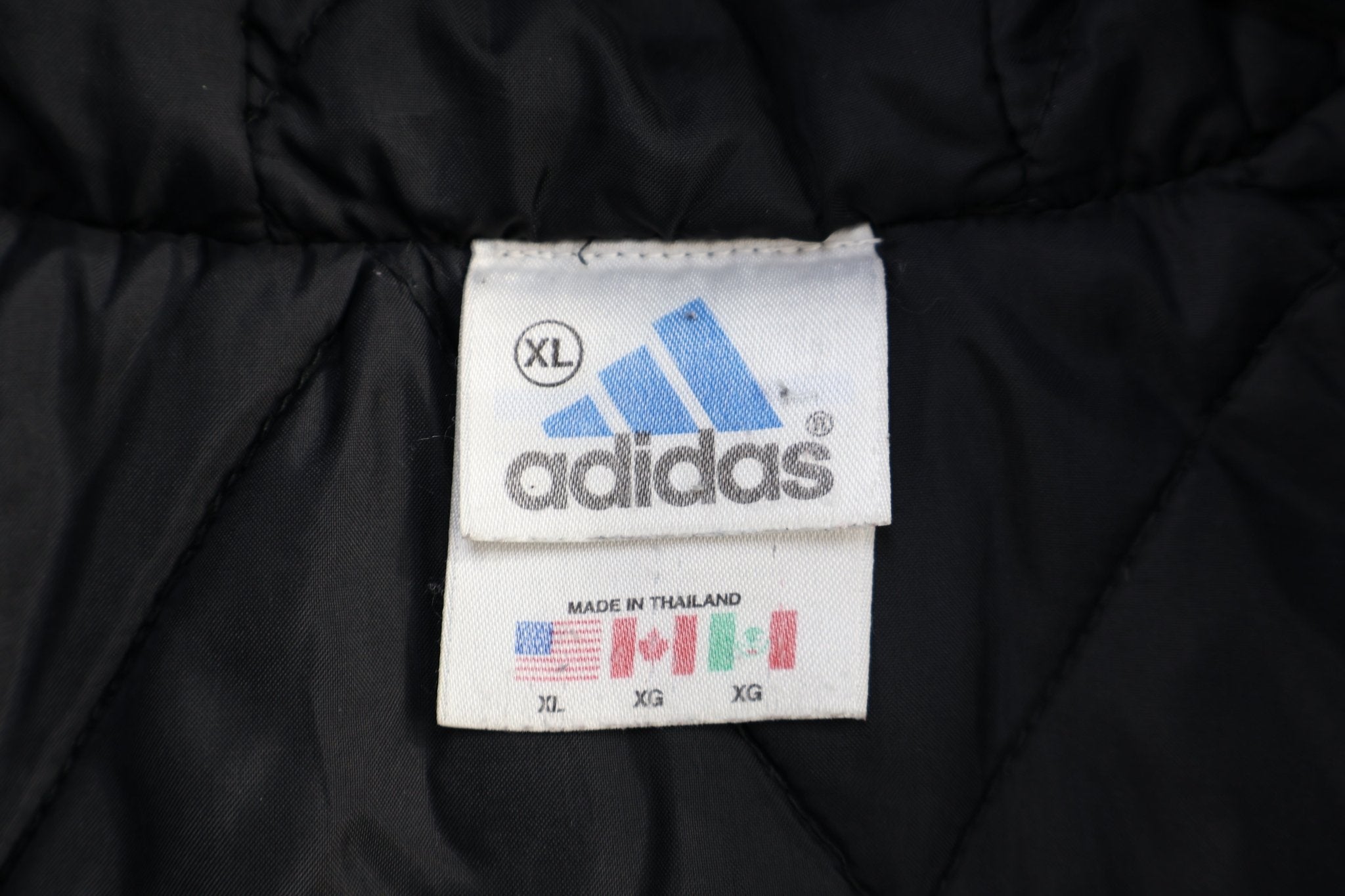 90's Adidas Embroidered Logo Black & White Full Zip Jacket - Jacket - Thrifted Threads