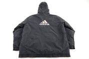 90's Adidas Embroidered Logo Black & White Full Zip Jacket - Jacket - Thrifted Threads