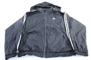 90's Adidas Embroidered Logo Black & White Striped Zip Up Jacket - Jackets - Thrifted Threads