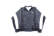 90's Adidas Embroidered Logo Black & White Windbreaker Jacket - ThriftedThreads.com