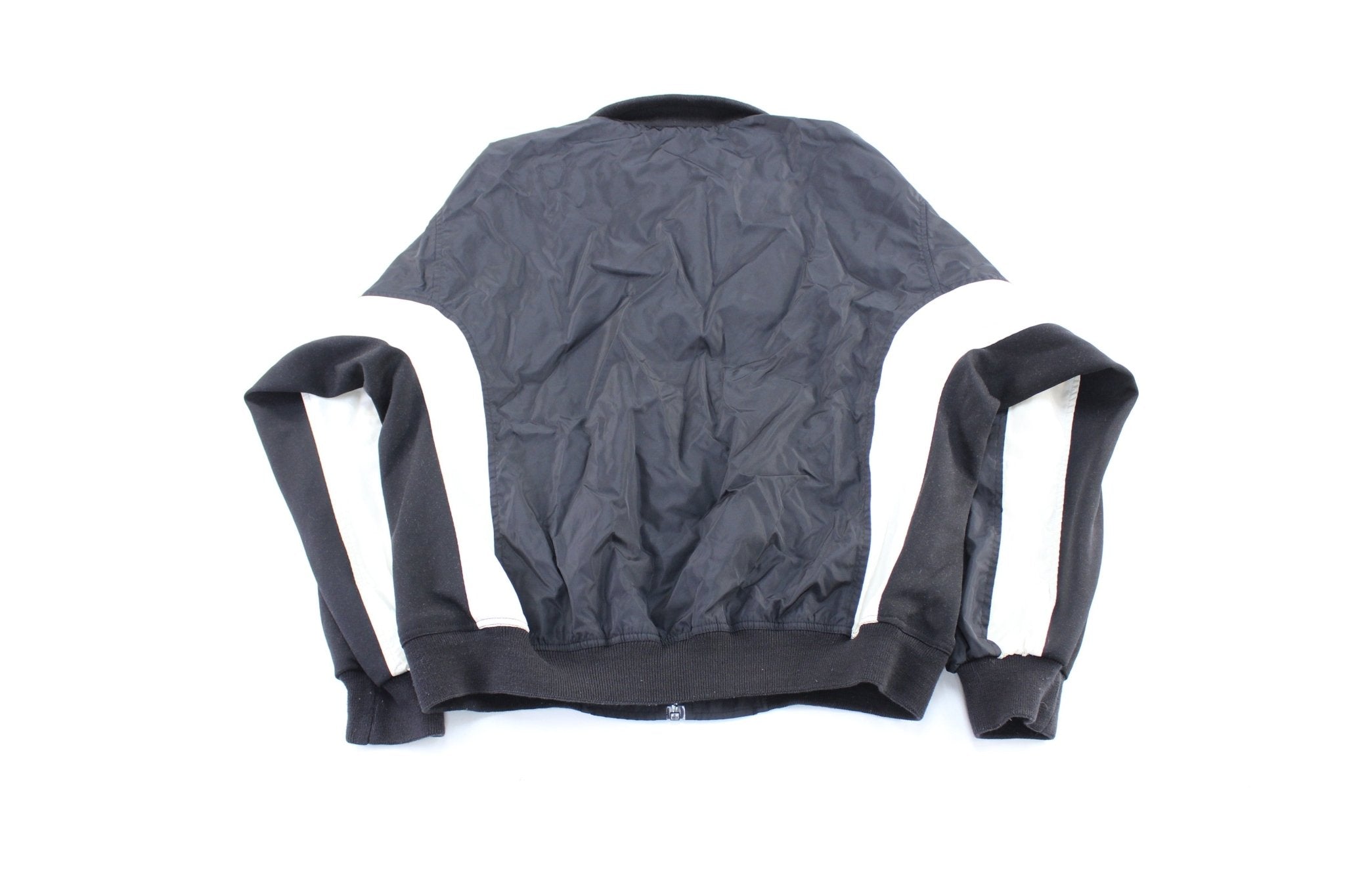 90's Adidas Embroidered Logo Black & White Windbreaker Jacket - ThriftedThreads.com