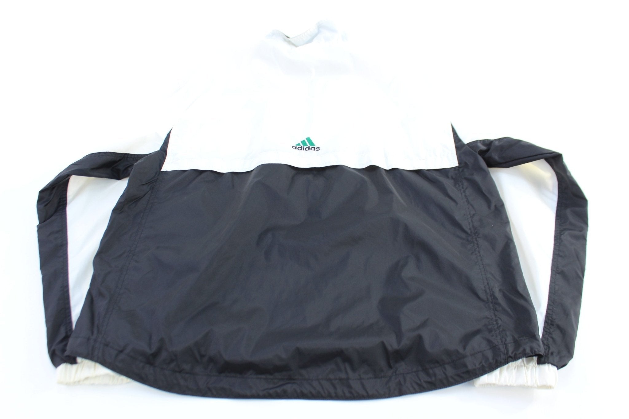 90's Adidas Embroidered Logo Black & White Windbreaker Jacket - jacket - Thrifted Threads