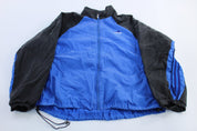 90's Adidas Embroidered Logo Blue & Black Striped Zip Up Jacket - Jackets - Thrifted Threads