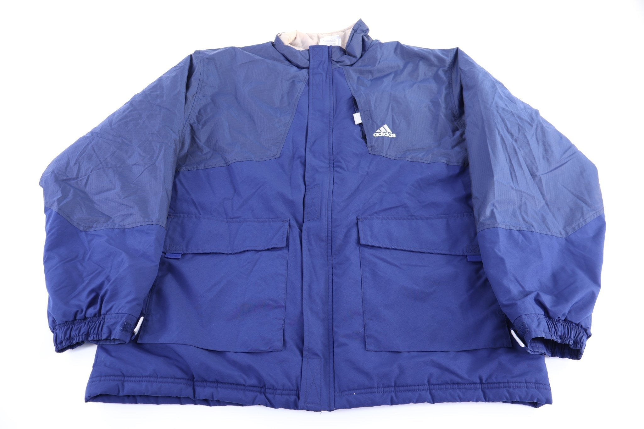 90's Adidas Embroidered Logo Blue Full Zip Jacket - Jacket - Thrifted Threads