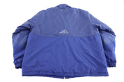 90's Adidas Embroidered Logo Blue Full Zip Jacket - Jacket - Thrifted Threads
