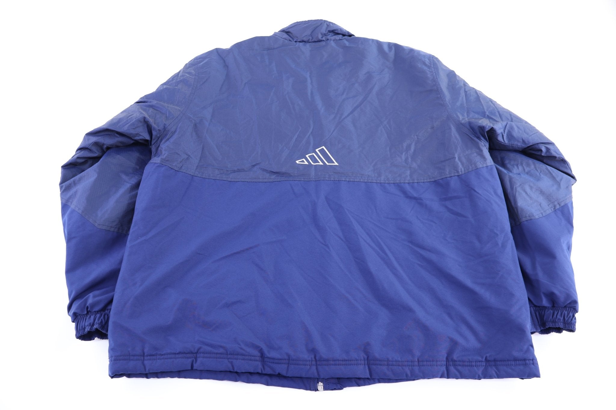 90's Adidas Embroidered Logo Blue Full Zip Jacket - Jacket - Thrifted Threads