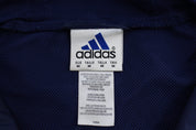 90's Adidas Embroidered Logo Blue & Green Striped Zip Up Jacket - Jackets - Thrifted Threads