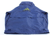 90's Adidas Embroidered Logo Blue & Green Striped Zip Up Jacket - Jackets - Thrifted Threads