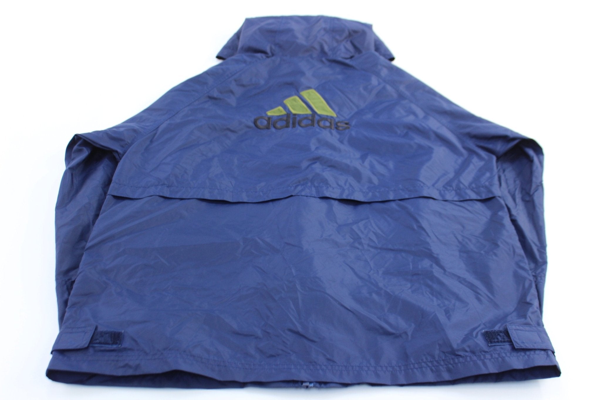90's Adidas Embroidered Logo Blue & Green Striped Zip Up Jacket - Jackets - Thrifted Threads