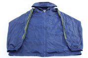 90's Adidas Embroidered Logo Blue & Green Striped Zip Up Jacket - Jackets - Thrifted Threads