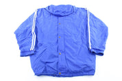 90's Adidas Embroidered Logo Blue & White Striped Jacket - Jacket - Thrifted Threads