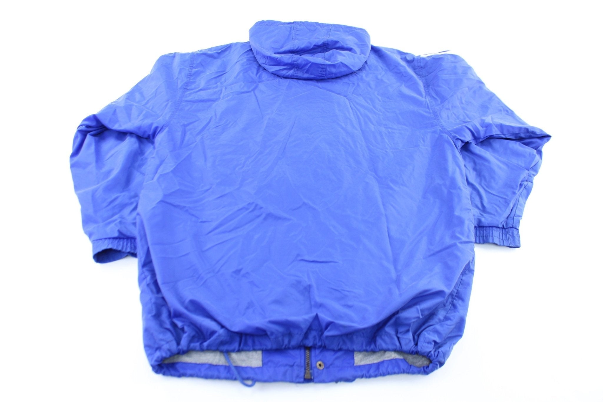 90's Adidas Embroidered Logo Blue & White Striped Jacket - Jacket - Thrifted Threads