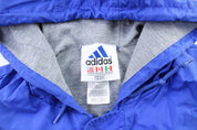 90's Adidas Embroidered Logo Blue & White Striped Jacket - Jacket - Thrifted Threads