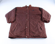 90's Adidas Embroidered Logo Burgundy & Black Jacket - ThriftedThreads.com