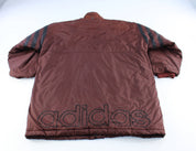 90's Adidas Embroidered Logo Burgundy & Black Jacket - ThriftedThreads.com