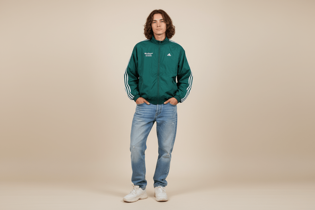 90's Adidas Embroidered Logo Full Zip Jacket - ThriftedThreads.com