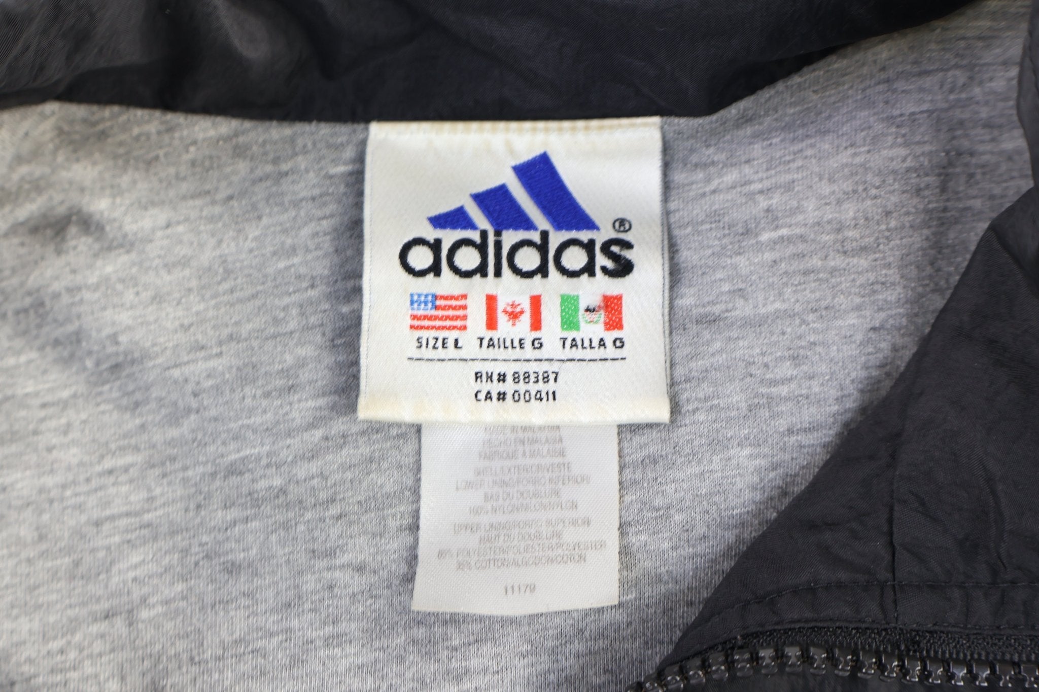 90's Adidas Embroidered Logo Full Zip Jacket - Jacket - Thrifted Threads