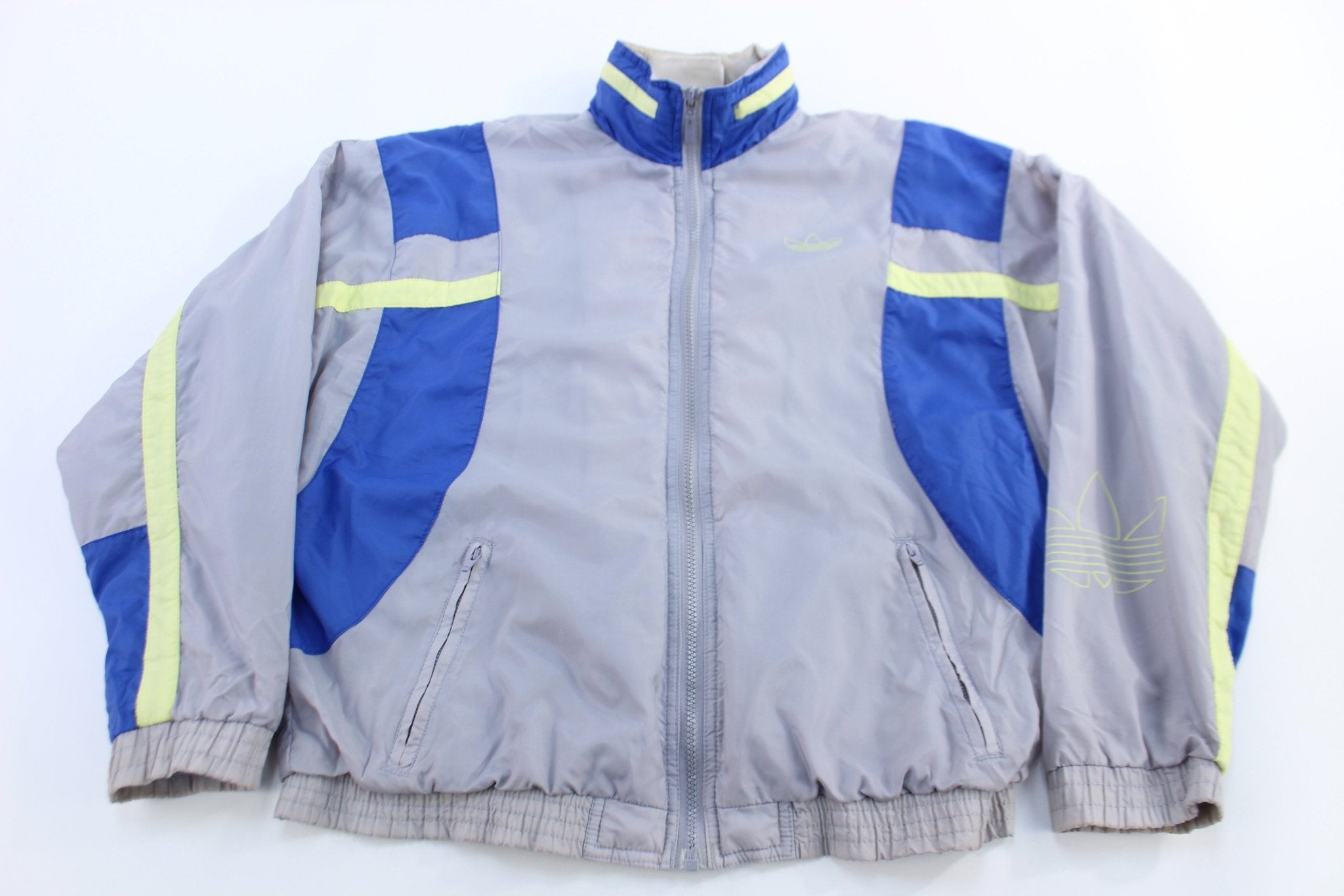 90's Adidas Embroidered Logo Full Zip Windbreaker - ThriftedThreads.com