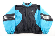 90's Adidas Embroidered Logo Full Zip Windbreaker - Jacket - Thrifted Threads