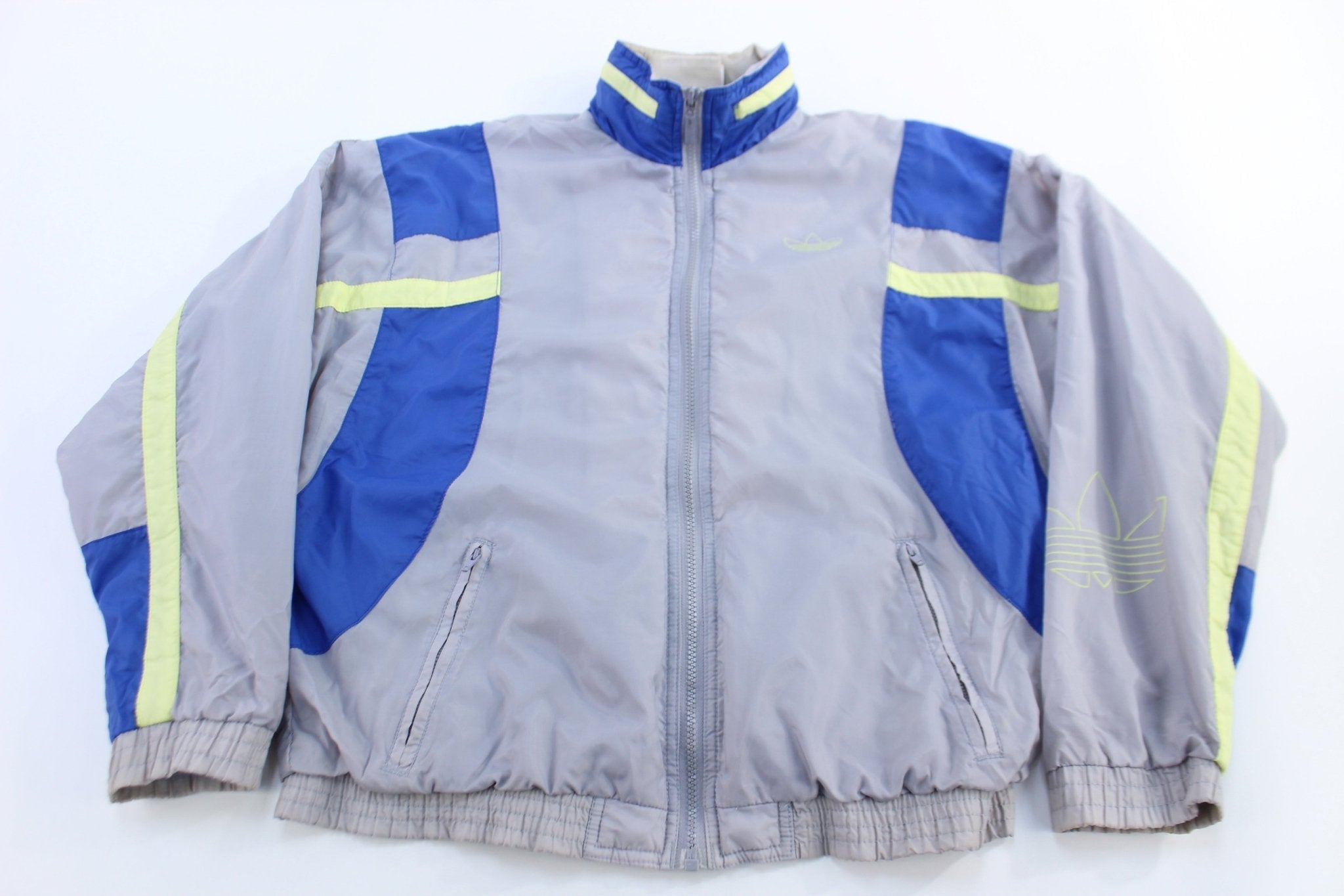90's Adidas Embroidered Logo Full Zip Windbreaker - Jacket - Thrifted Threads