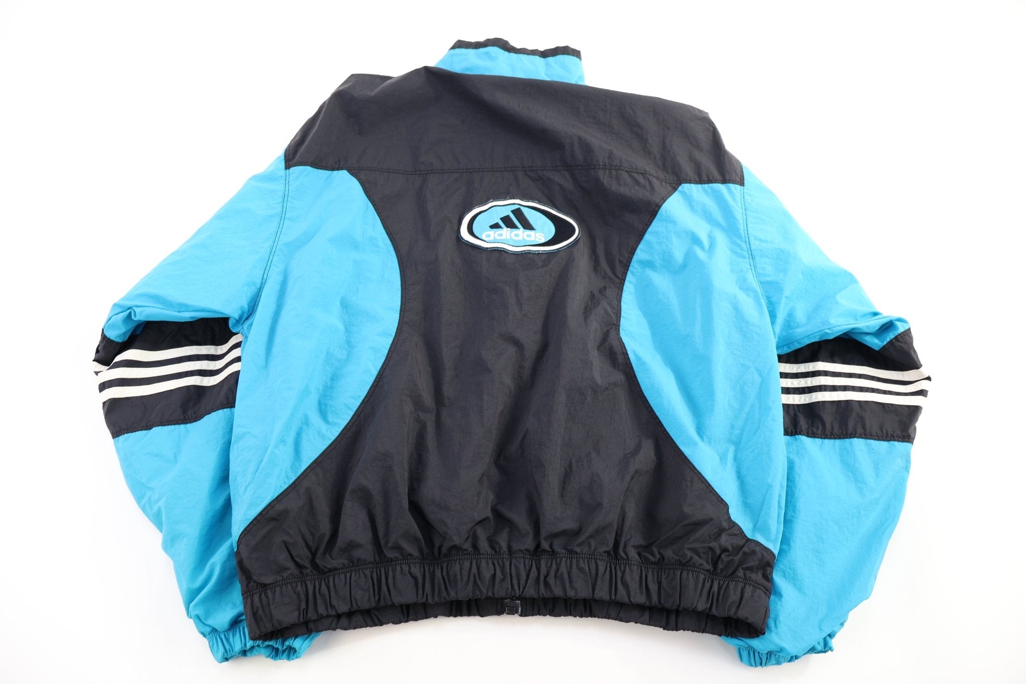 90's Adidas Embroidered Logo Full Zip Windbreaker - Jacket - Thrifted Threads