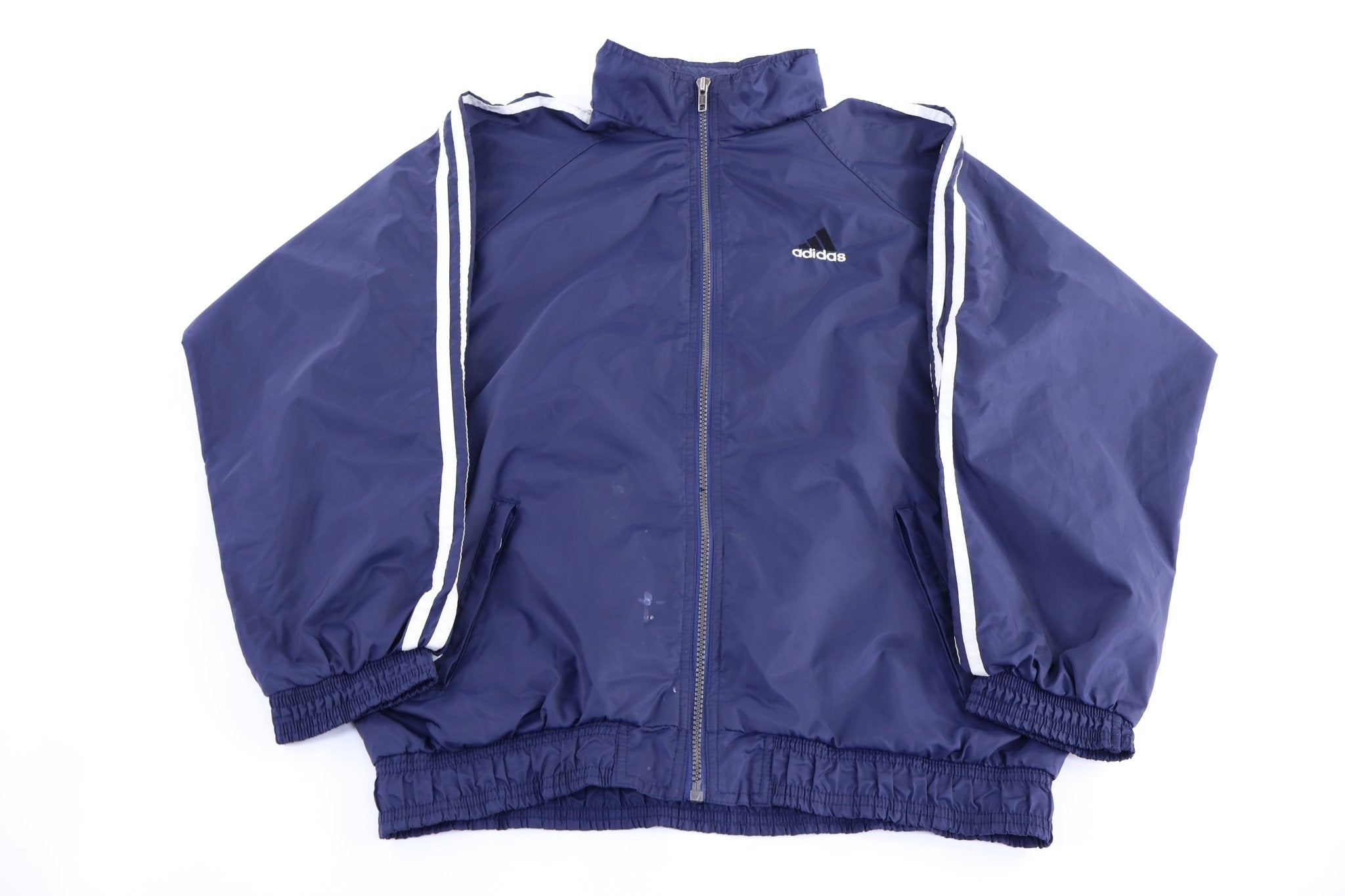 90's Adidas Embroidered Logo Full Zip Windbreaker Jacket - Jacket - Thrifted Threads