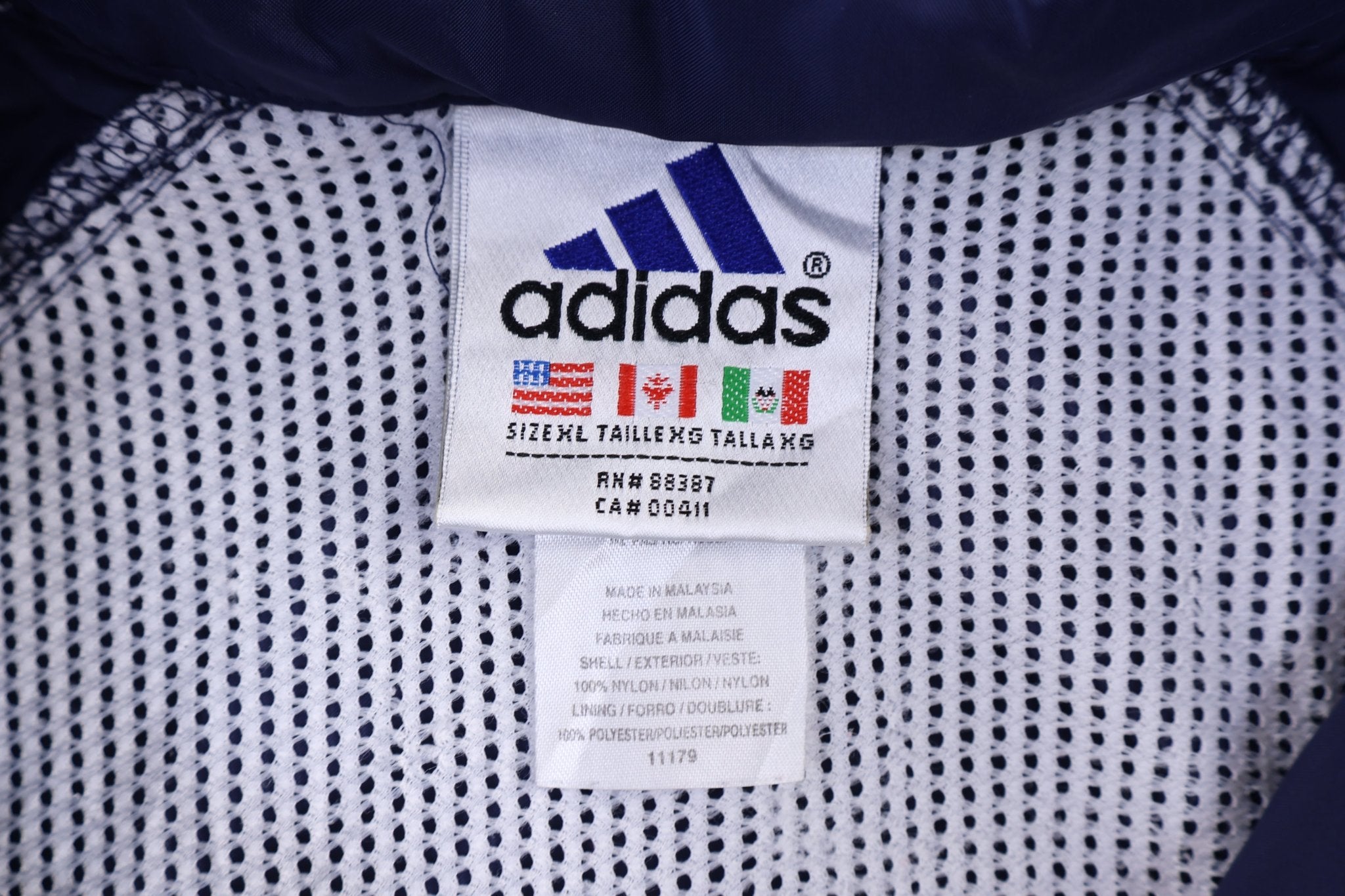 90's Adidas Embroidered Logo Full Zip Windbreaker Jacket - Jacket - Thrifted Threads