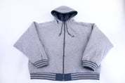 90's Adidas Embroidered Logo Grey Full Zip Jacket - Jacket - Thrifted Threads