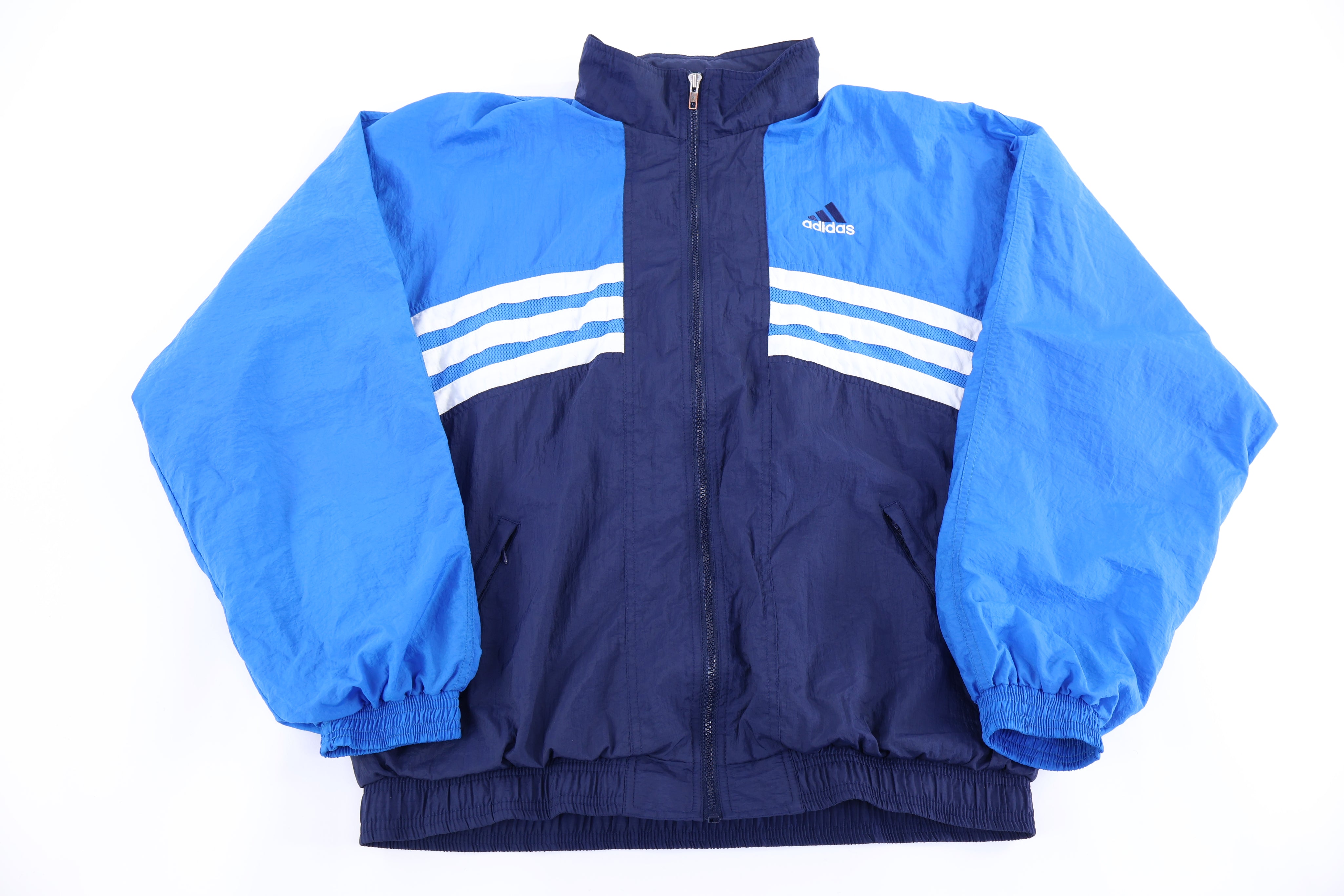 90's Adidas Embroidered Logo Multicolor Full Zip Jacket - Jacket - Thrifted Threads