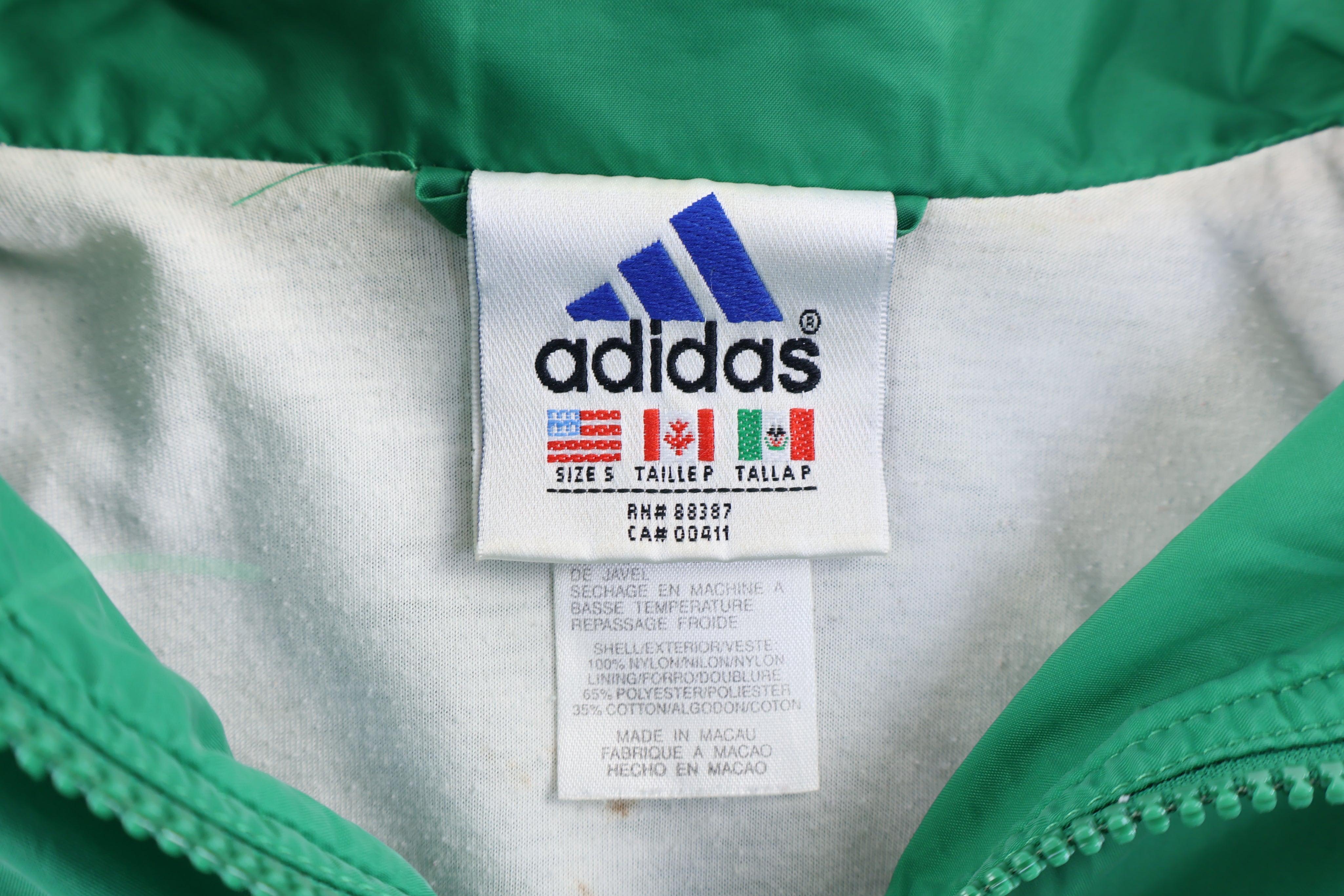90's Adidas Embroidered Logo Multicolor Full Zip Windbreaker - Jacket - Thrifted Threads