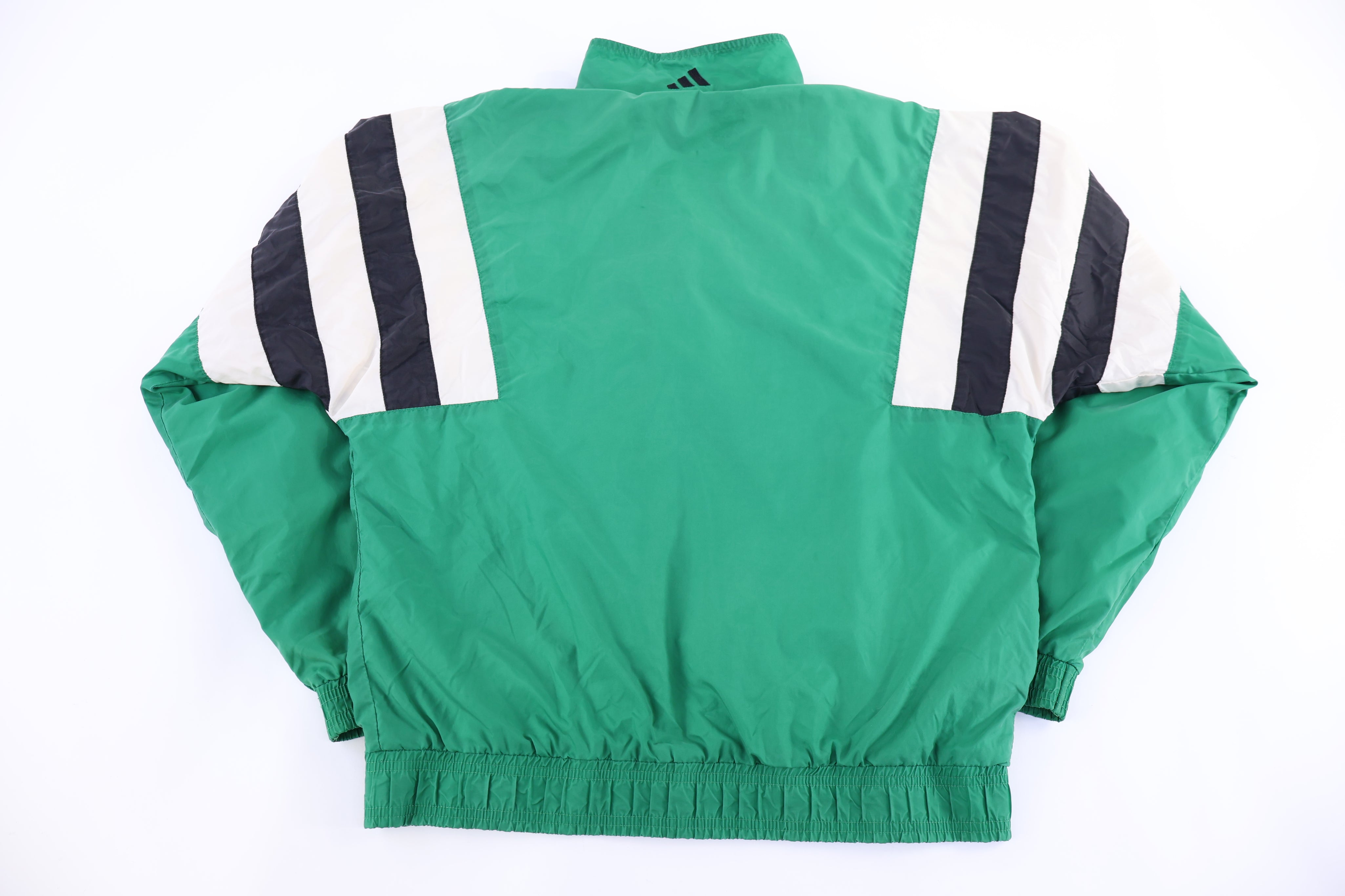 90's Adidas Embroidered Logo Multicolor Full Zip Windbreaker - Jacket - Thrifted Threads