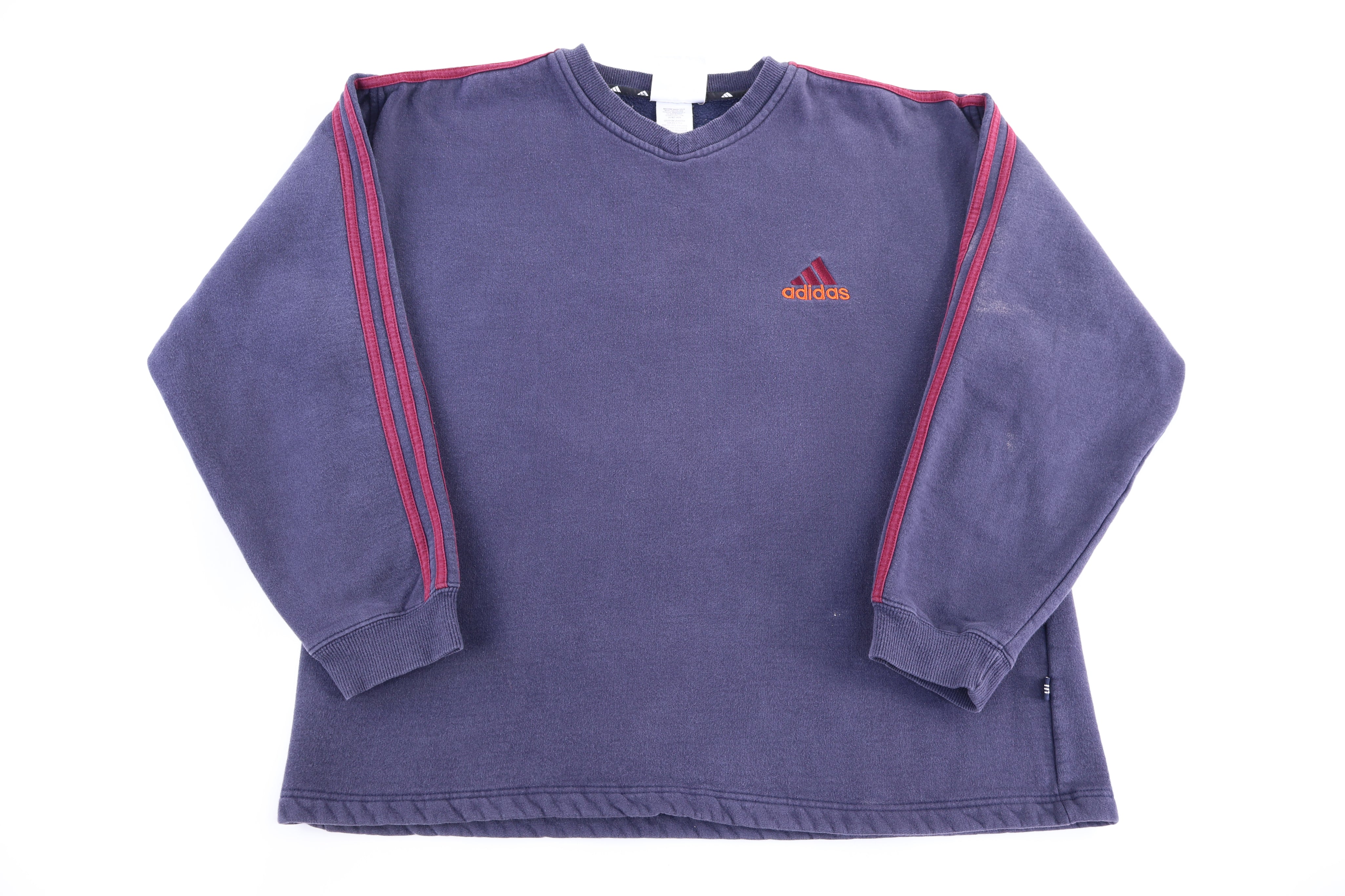 90's Adidas Embroidered Logo Multicolor Sweatshirt - Sweatshirt - Thrifted Threads