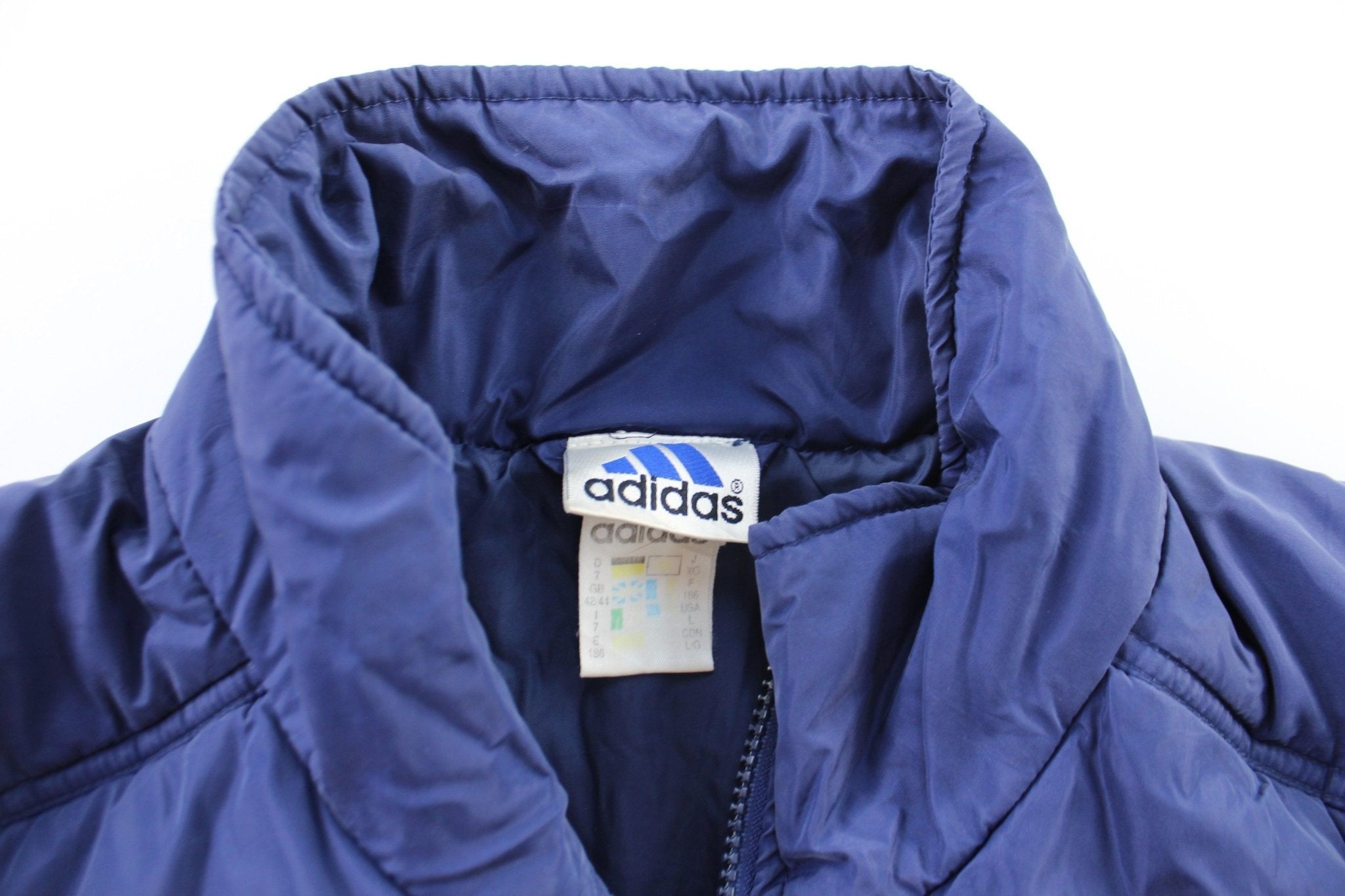 90's Adidas Embroidered Logo Navy Blue Zip Up Jacket - Jacket - Thrifted Threads