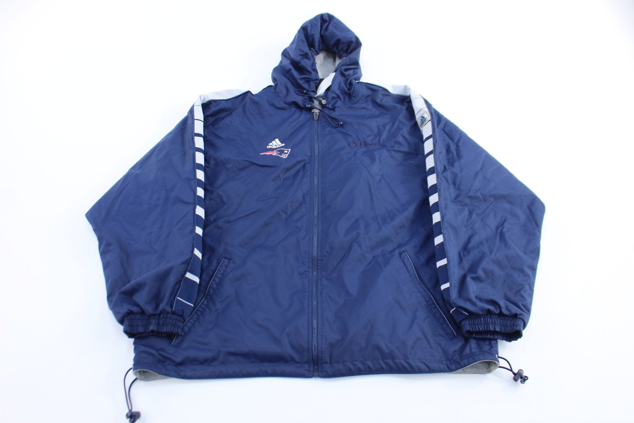 90's Adidas Embroidered Logo New England Patriots Zip Up Jacket - ThriftedThreads.com