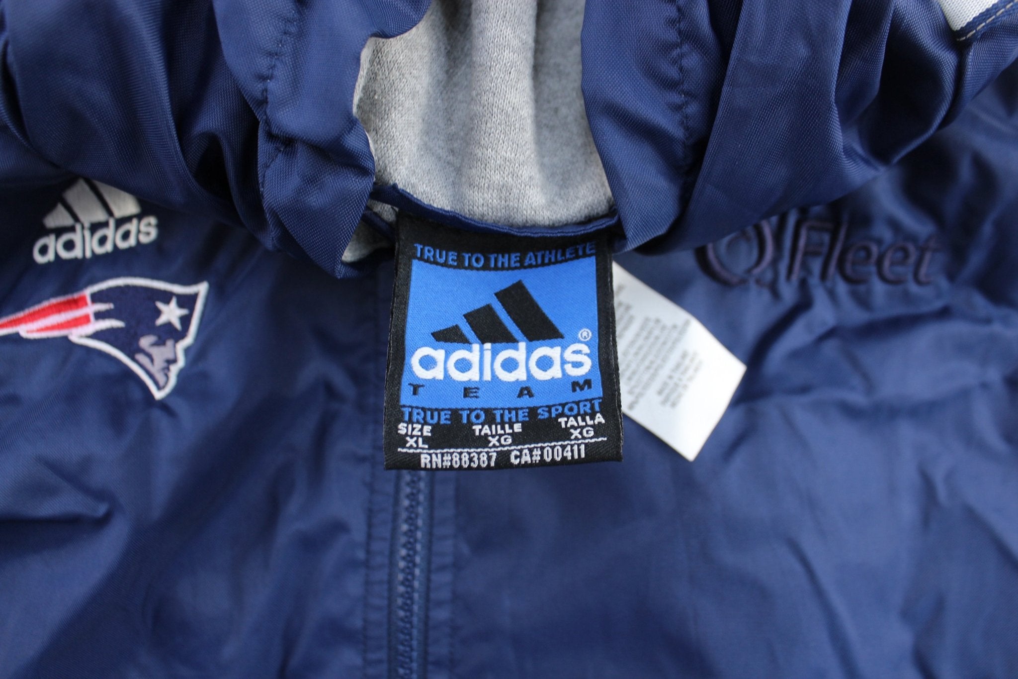 90's Adidas Embroidered Logo New England Patriots Zip Up Jacket - ThriftedThreads.com