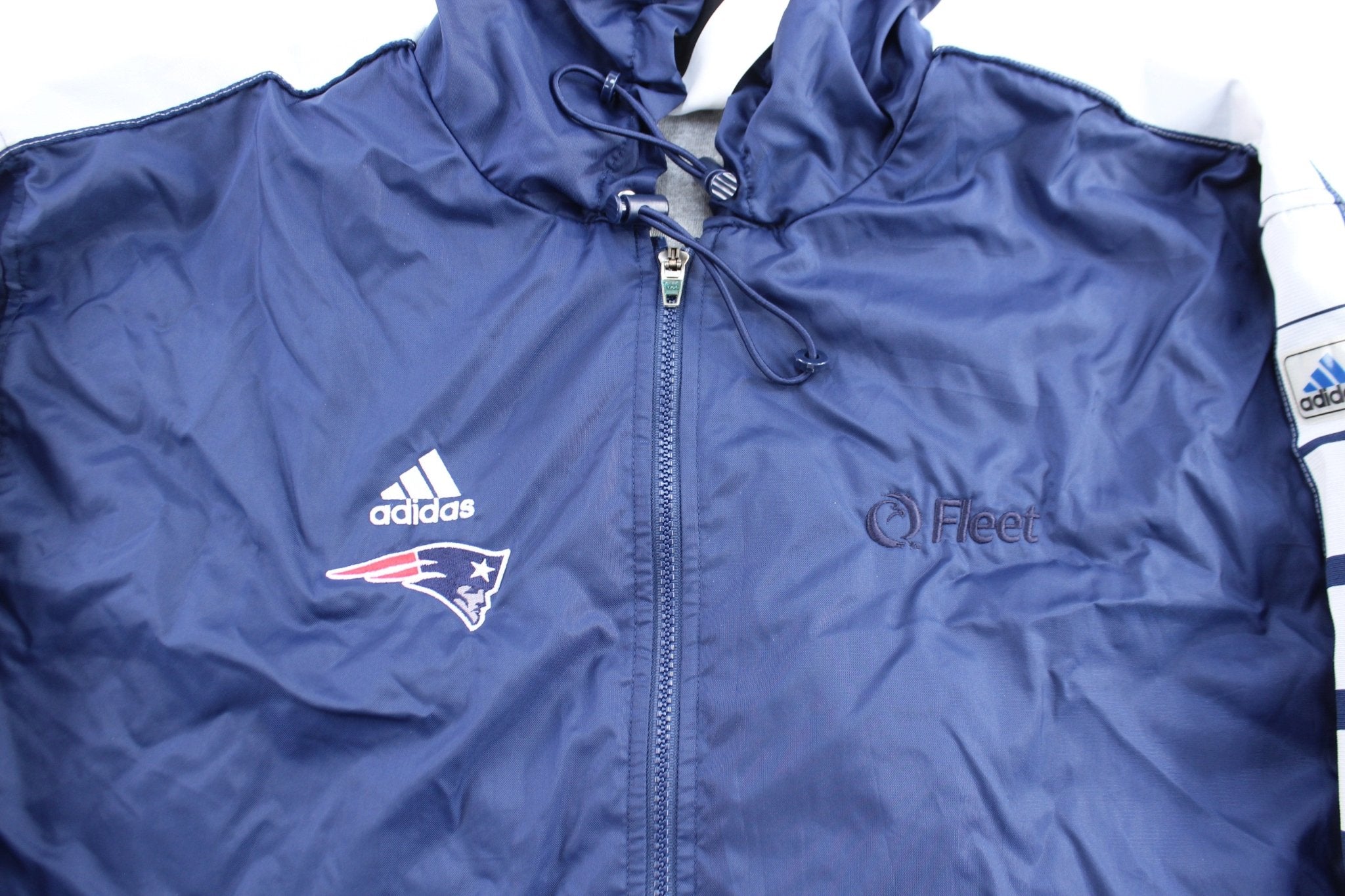 90's Adidas Embroidered Logo New England Patriots Zip Up Jacket - ThriftedThreads.com