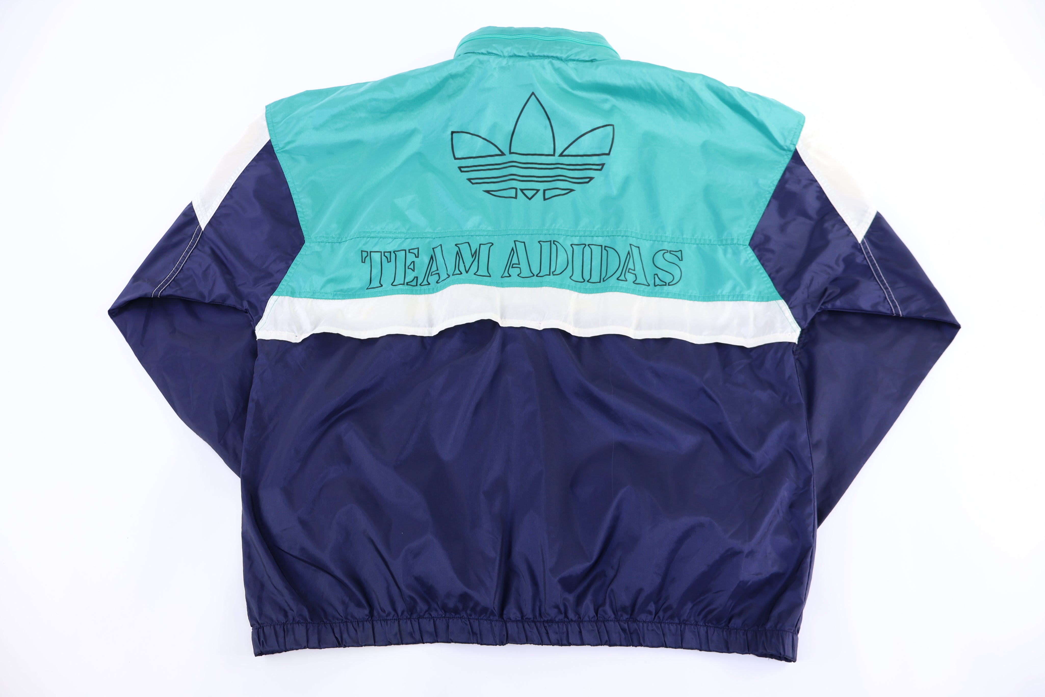 90's Adidas Embroidered Logo Pullover Windbreaker - Jacket - Thrifted Threads