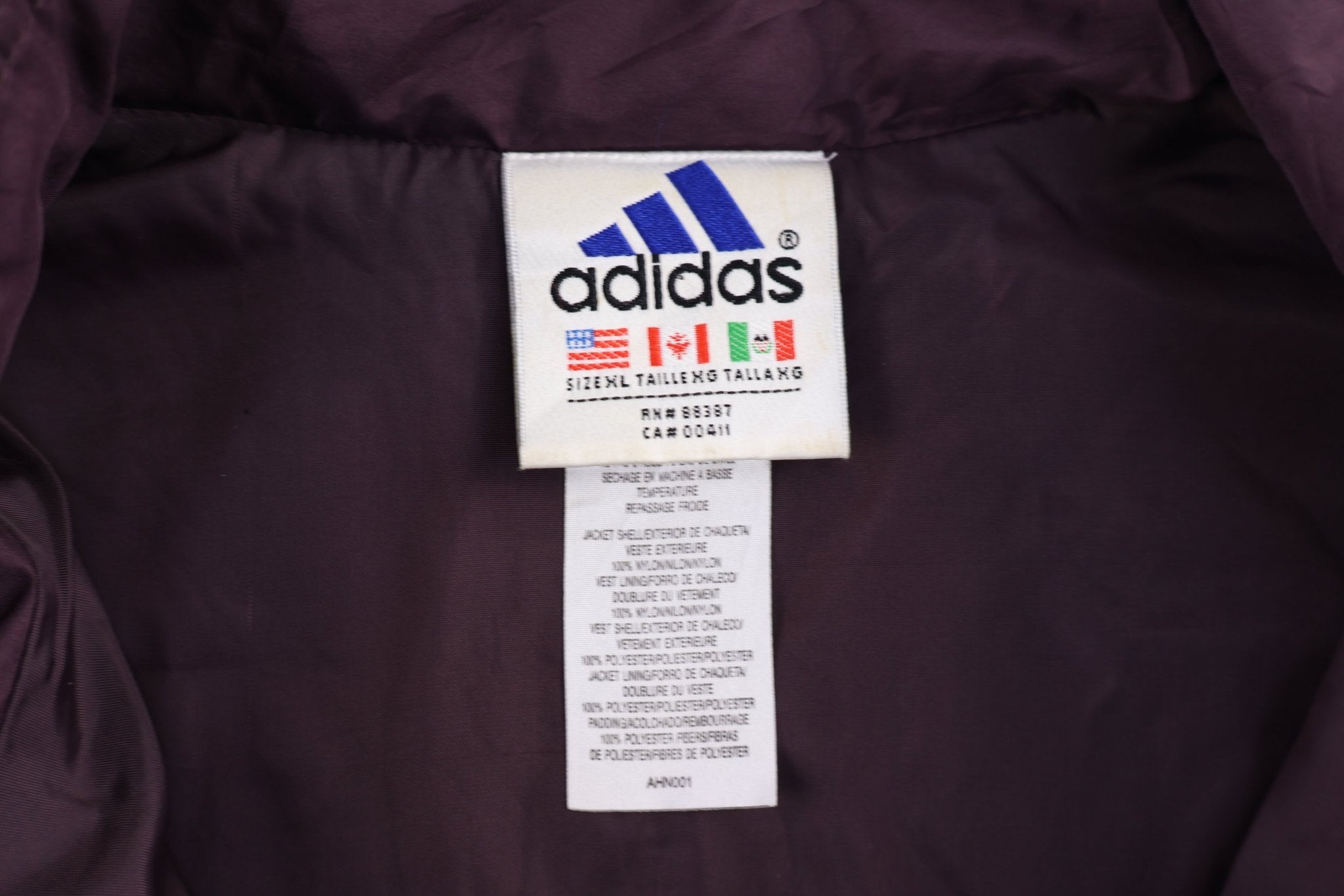 90's Adidas Embroidered Logo Purple Full Zip Vest - Vest - Thrifted Threads