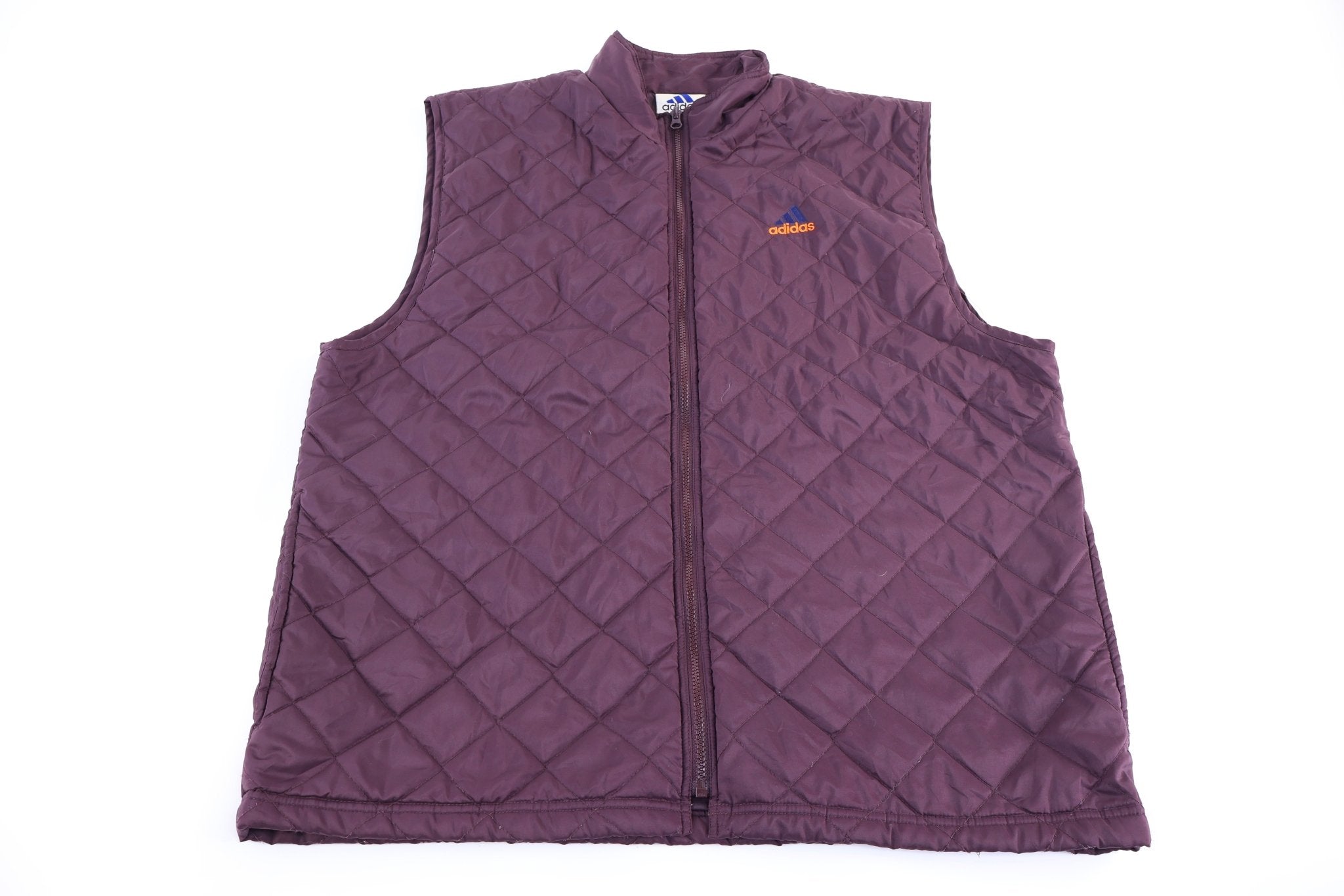 90's Adidas Embroidered Logo Purple Full Zip Vest - Vest - Thrifted Threads