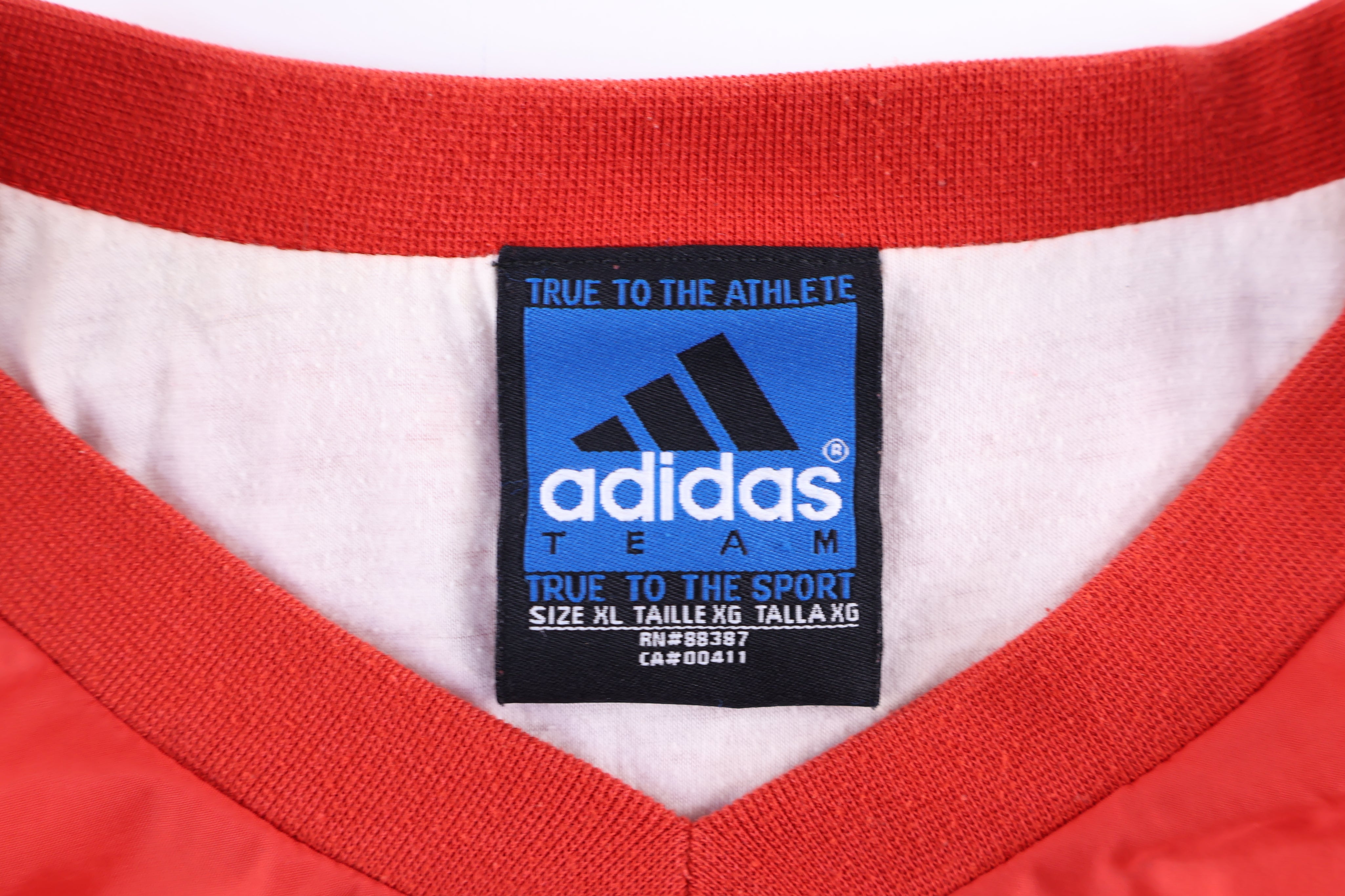 90's Adidas Embroidered Logo Red Pullover Windbreaker - Jacket - Thrifted Threads