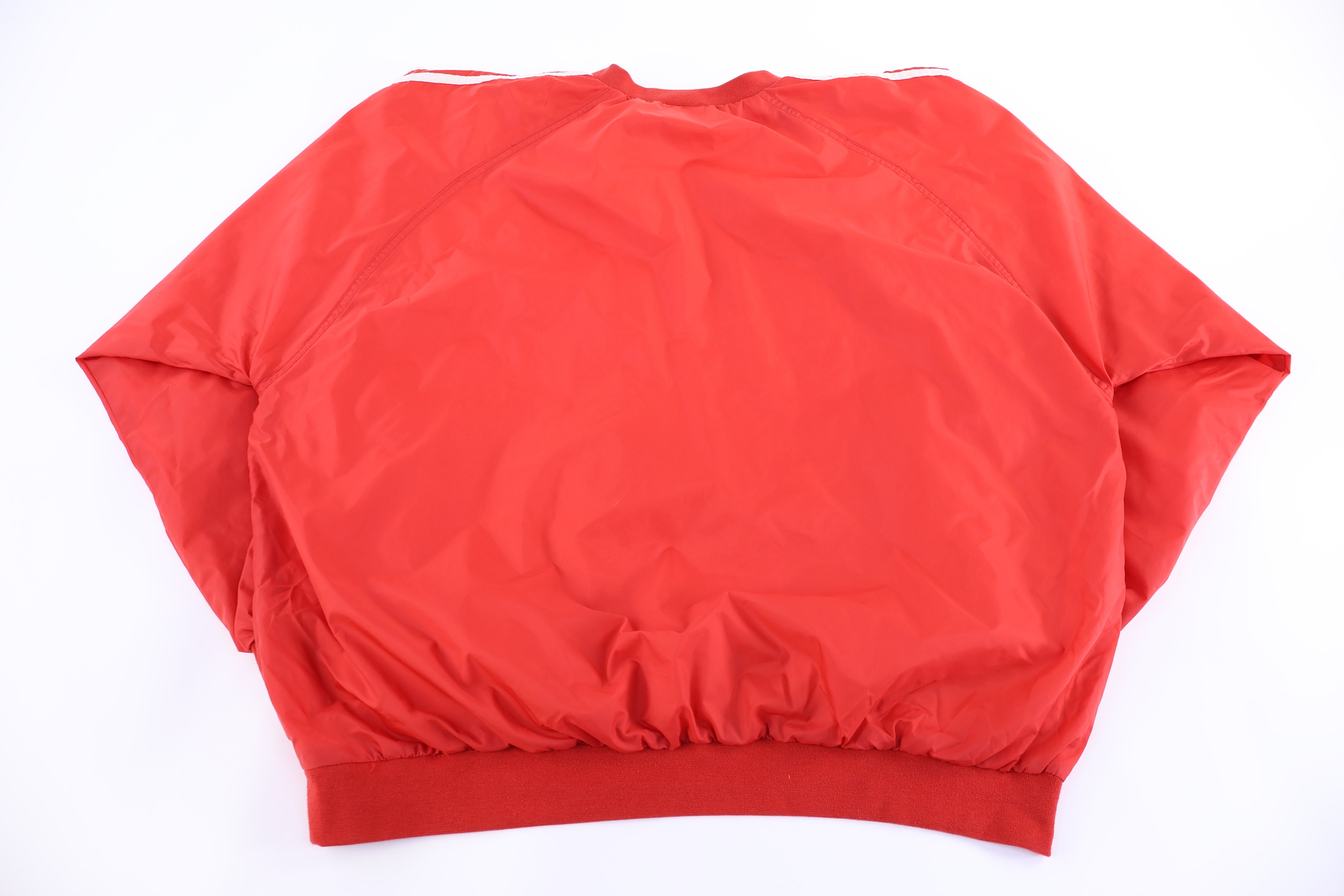 90's Adidas Embroidered Logo Red Pullover Windbreaker - Jacket - Thrifted Threads