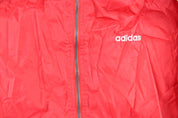 90's Adidas Embroidered Logo Red & White Striped Zip Up Jacket - ThriftedThreads.com