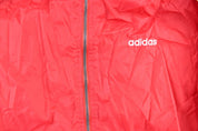 90's Adidas Embroidered Logo Red & White Striped Zip Up Jacket - Jacket - Thrifted Threads