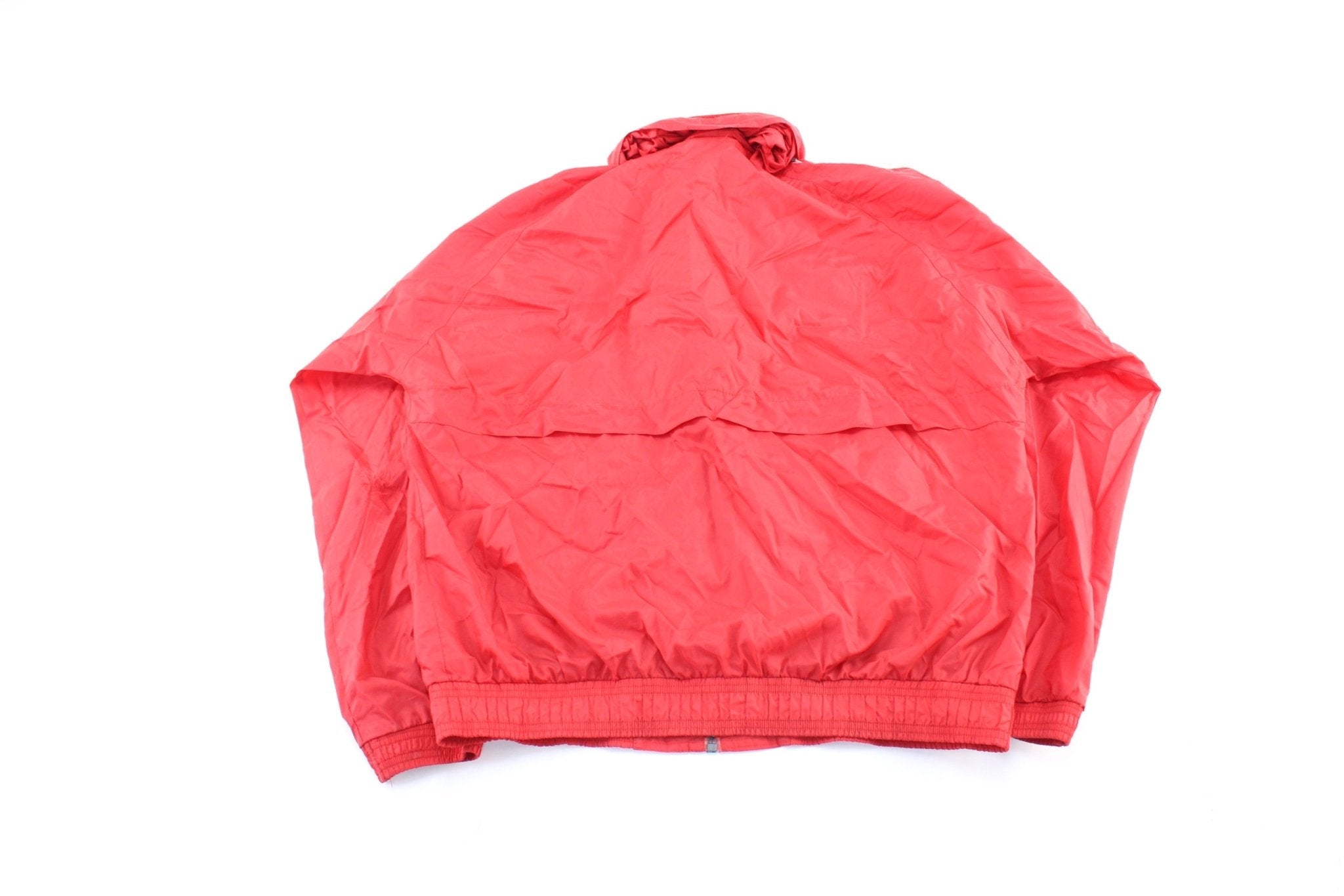 90's Adidas Embroidered Logo Red & White Striped Zip Up Jacket - Jacket - Thrifted Threads