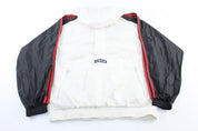 90's Adidas Embroidered Logo White, Black, & Red Striped Zip Up Jacket - Jackets - Thrifted Threads